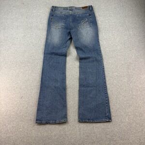 Vintage Rocawear Bootcut Jeans Blue Rhinestone Flared Bling Size 11 32" Y2k